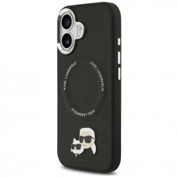 „Karl Lagerfeld Karl & Choupette Pins MagSafe“ dėklas, skirtas „iPhone 17“ – juodas