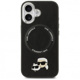 „Karl Lagerfeld Karl & Choupette Pins MagSafe“ dėklas, skirtas „iPhone 17“ – juodas