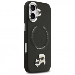 „Karl Lagerfeld Karl & Choupette Pins MagSafe“ dėklas, skirtas „iPhone 17“ – juodas