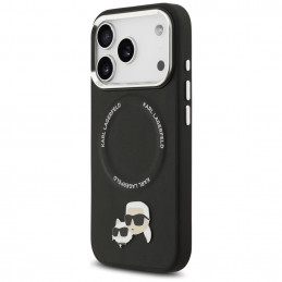 „Karl Lagerfeld Karl & Choupette Pins MagSafe“ dėklas, skirtas „iPhone 17 Pro“ – juodas