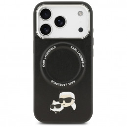 „Karl Lagerfeld Karl & Choupette Pins MagSafe“ dėklas, skirtas „iPhone 17 Pro Max“ – juodas