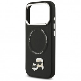 „Karl Lagerfeld Karl & Choupette Pins MagSafe“ dėklas, skirtas „iPhone 17 Pro Max“ – juodas