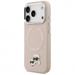 „Karl Lagerfeld Karl & Choupette Pins MagSafe“ dėklas, skirtas „iPhone 17 Pro Max“ – rožinis