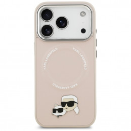 „Karl Lagerfeld Karl & Choupette Pins MagSafe“ dėklas, skirtas „iPhone 17 Pro“ – rožinis