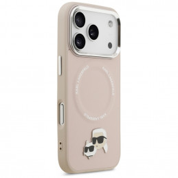 „Karl Lagerfeld Karl & Choupette Pins MagSafe“ dėklas, skirtas „iPhone 17 Pro“ – rožinis