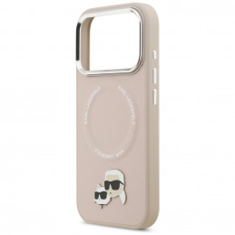 „Karl Lagerfeld Karl & Choupette Pins MagSafe“ dėklas, skirtas „iPhone 17 Pro“ – rožinis