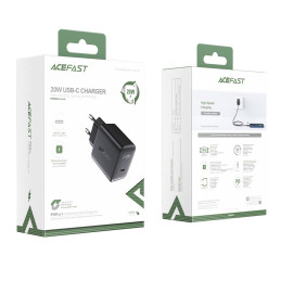 Acefast greitas USB Type C 20W Power Delivery įkroviklis juodas (A1 EU black)