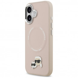 „Karl Lagerfeld Karl & Choupette Pins MagSafe“ dėklas, skirtas „iPhone 17“, rožinis