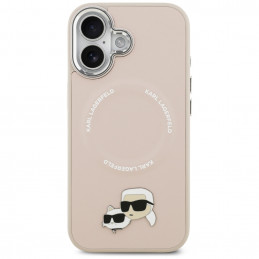 „Karl Lagerfeld Karl & Choupette Pins MagSafe“ dėklas, skirtas „iPhone 17“, rožinis
