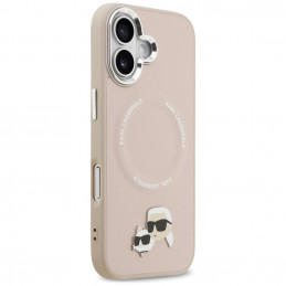 „Karl Lagerfeld Karl & Choupette Pins MagSafe“ dėklas, skirtas „iPhone 17“, rožinis