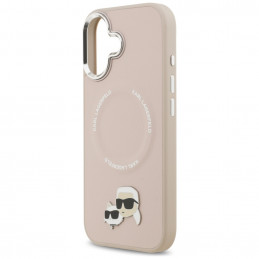 „Karl Lagerfeld Karl & Choupette Pins MagSafe“ dėklas, skirtas „iPhone 17“, rožinis
