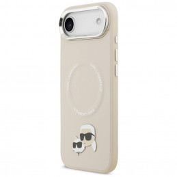 Karl Lagerfeld Karl & Choupette Pins MagSafe dėklas, skirtas iPhone Air – smėlio spalvos