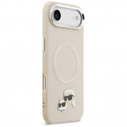 Karl Lagerfeld Karl & Choupette Pins MagSafe dėklas, skirtas iPhone Air – smėlio spalvos