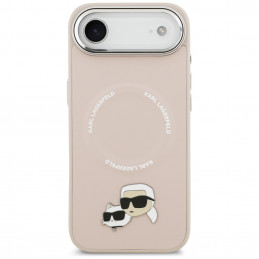 Karl Lagerfeld Karl & Choupette Pins MagSafe dėklas, skirtas iPhone Air, rožinis