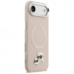 Karl Lagerfeld Karl & Choupette Pins MagSafe dėklas, skirtas iPhone Air, rožinis