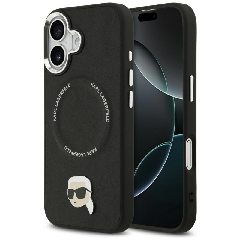 „Karl Lagerfeld Karl Pin MagSafe“ dėklas, skirtas „iPhone 17“ – juodas