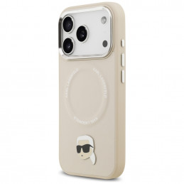 „Karl Lagerfeld Karl Pin MagSafe“ dėklas, skirtas „iPhone 17 Pro“ – smėlio spalvos