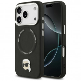 „Karl Lagerfeld Karl Pin MagSafe“ dėklas, skirtas „iPhone 17 Pro“ – juodas