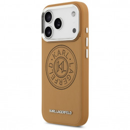 „Karl Lagerfeld“ „Point & Metal Logo MagSafe“ dėklas, skirtas „iPhone 17 Pro“ – rudas