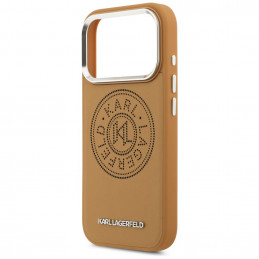 „Karl Lagerfeld“ „Point & Metal Logo MagSafe“ dėklas, skirtas „iPhone 17 Pro“ – rudas