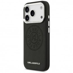 „Karl Lagerfeld“ „Point & Metal Logo MagSafe“ dėklas, skirtas „iPhone 17 Pro“ – juodas