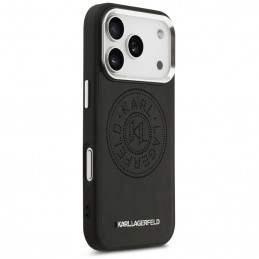 „Karl Lagerfeld“ „Point & Metal Logo MagSafe“ dėklas, skirtas „iPhone 17 Pro“ – juodas