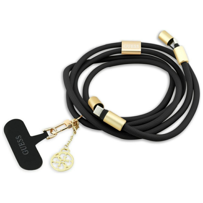 „Guess CBDY 4G Charm“ USB-C / USB-C laidas 150 cm – juodas
