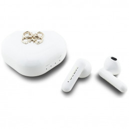 „Guess 4G Metal Logo TWS“ belaidės ausinės – baltos