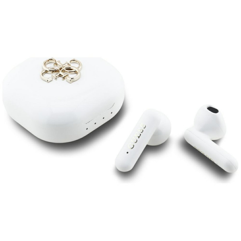 „Guess 4G Metal Logo TWS“ belaidės ausinės – baltos