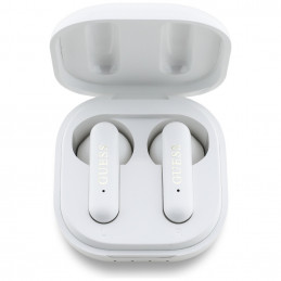 „Guess 4G Metal Logo TWS“ belaidės ausinės – baltos