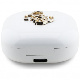 „Guess 4G Metal Logo TWS“ belaidės ausinės – baltos