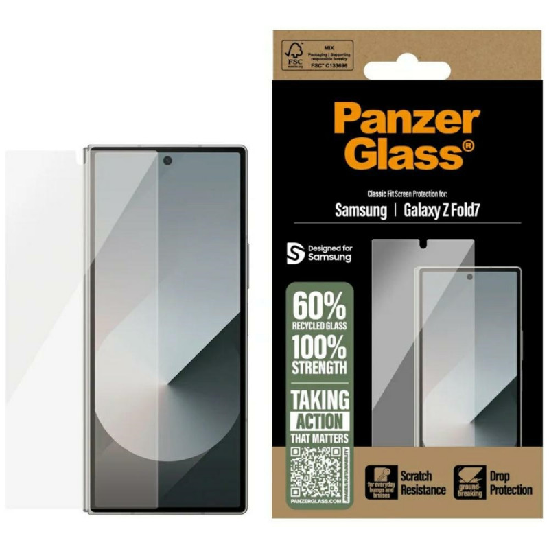 „PanzerGlass Classic Fit“ grūdintas stiklas, skirtas „Samsung Galaxy Z Fold 7“