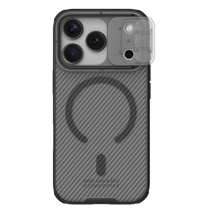 „CamShield Pro“ magnetinis dėklas IP17 Pro, skaidrus, juodas