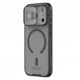 „CamShield Pro“ magnetinis dėklas IP17 „Pro Max“ permatomas, juodas