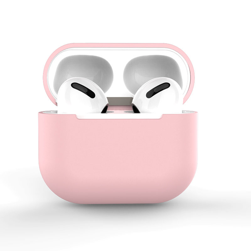 „AirPods 2“ / „AirPods 1“ silikoninis minkštas ausinių dangtelis, rožinis dėklas (C dėklas)