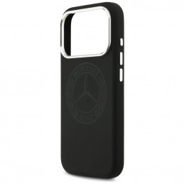 „Mercedes“ silikoninis vintažinio logotipo „MagSafe“ dėklas, skirtas „iPhone 17 Pro“ – juodas