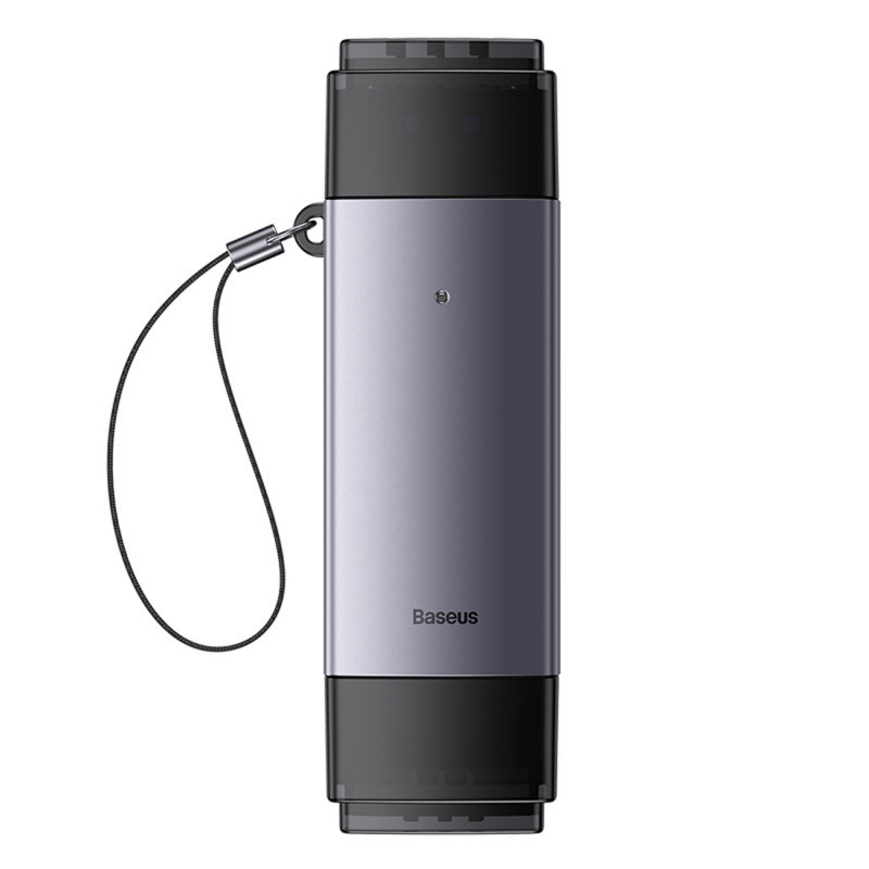 „Baseus Lite“ serijos USB-A/ USB-C 3.0 SD/ TF kortelių skaitytuvas – pilkas