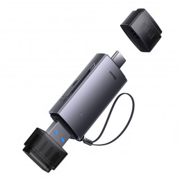 „Baseus Lite“ serijos USB-A/ USB-C 3.0 SD/ TF kortelių skaitytuvas – pilkas
