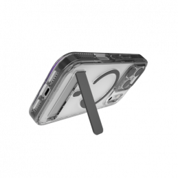 ZAGG Santa Cruz Snap KS MagSafe dėklas su stovu, skirtas iPhone 17 Pro – skaidrus ir juodas