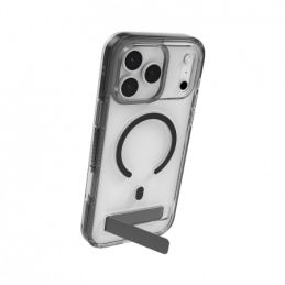 ZAGG Santa Cruz Snap KS MagSafe dėklas su stovu, skirtas iPhone 17 Pro Max – skaidrus ir juodas