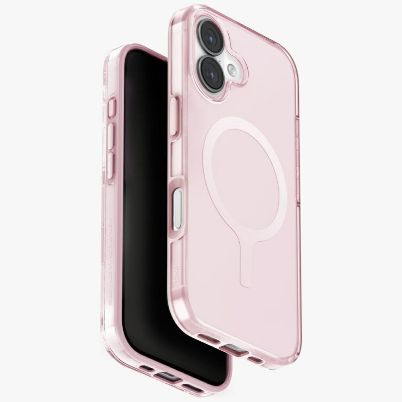 UNIQ Clario Magclick įkrovimo dėklas, skirtas iPhone 17 (rožinis)