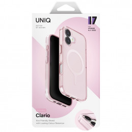 UNIQ Clario Magclick įkrovimo dėklas, skirtas iPhone 17 (rožinis)
