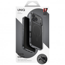 UNIQ Clario Magclick įkrovimo dėklas, skirtas iPhone 17 Pro Max – juodas