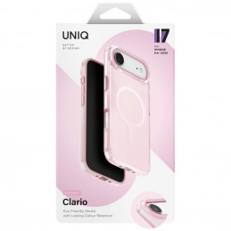 UNIQ Clario Magclick įkrovimo dėklas, skirtas „iPhone Air“ – rožinis