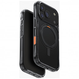 UNIQ Swivix besisukantis stovas 360 laipsnių iPhone 17 Pro dėklas – juodas