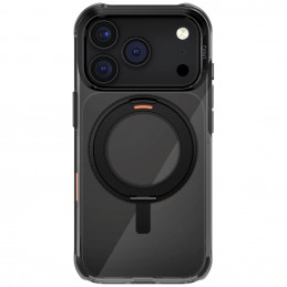 UNIQ Swivix besisukantis stovas 360 laipsnių iPhone 17 Pro dėklas – juodas