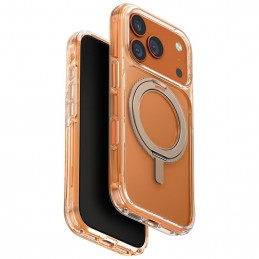 UNIQ Swivix besisukantis stovas 360 laipsnių iPhone 17 Pro dėklas – auksinis