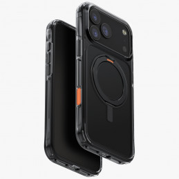 UNIQ Swivix besisukantis stovas 360 laipsnių iPhone 17 Pro Max dėklas – juodas