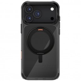 UNIQ Swivix besisukantis stovas 360 laipsnių iPhone 17 Pro Max dėklas – juodas