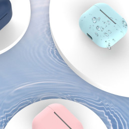 Dėklas AirPods 2 / AirPods 1 silikoninis minkštas dangtelis ausinėms mėlynas (dėklas C)